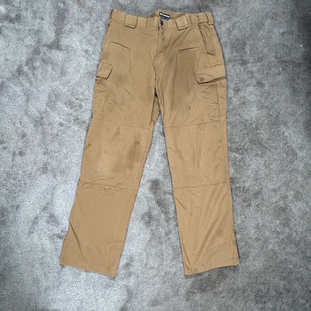5.11 Tactical Cargo Pants Mens 36x32 Brown Ripstop Multi-Pocket Work Trousers